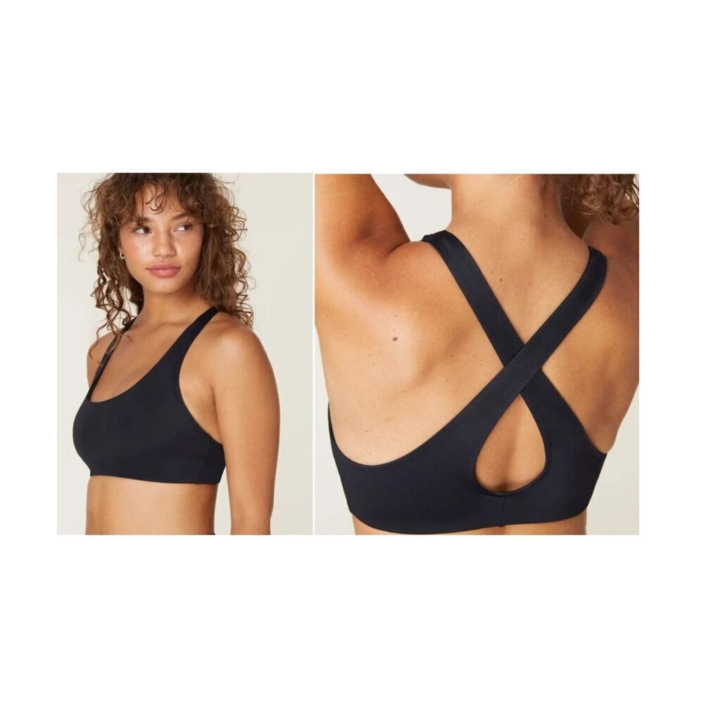 Andie Black‎ Bikini Top Size S The Caledonia Crisscross Back Swim Top